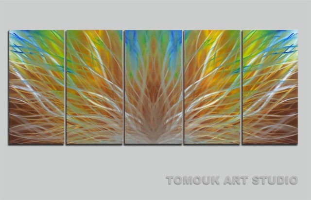 Large Metal Wall Art Sculpture Modern Abstract Panels - image 1