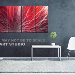Large Metal Wall Art Sculpture Modern Abstract Panels - thumbnail 4