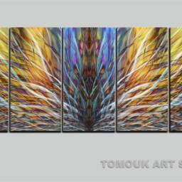 Large Metal Wall Art Sculpture Modern Abstract Panels - thumbnail 3
