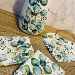 Beautiful Home Gift Set With Eucalyptus Leaves, Themed Vase & Coaster Set, Decorations, Nature Inspired - thumbnail 3