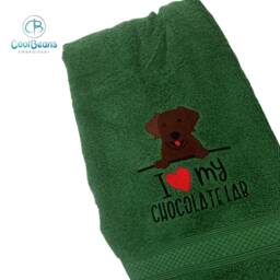 Chocolate Labrador Dog Towel - Personalised Face Cloth/Hand Bath Embroidered - thumbnail 3