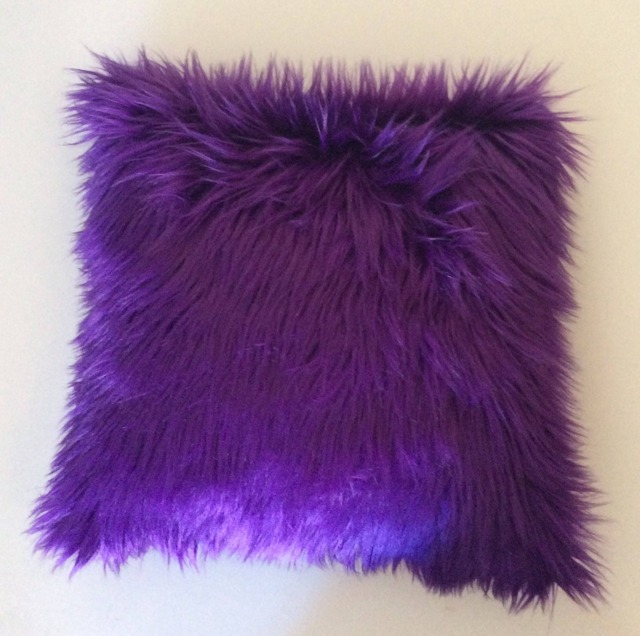 Faux Fur Pillow Cover, Purple Faux Fur Purple Pillow, Throw Decorative - image 1