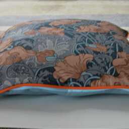 Liberty Clementina Late 80S, Art Nouveau Design, Red, Grey & Black Cotton Cushion Cover, Throw Pillow Homeware Decor - thumbnail 2