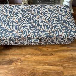 Hand Made Storage Footstool in William Morris Bough Azure/Crimson/Sage Tapestry Fabric - thumbnail 2