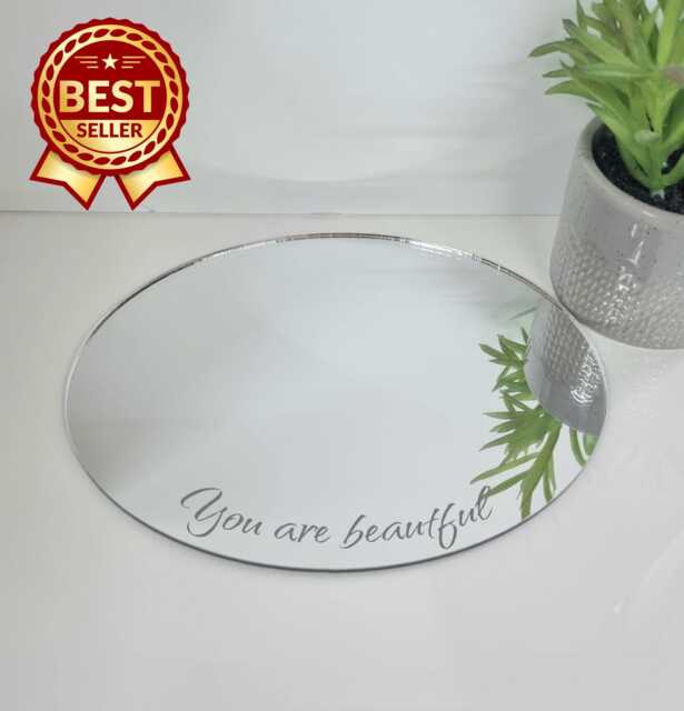 Oval Acrylic Mirror Wall Art Personalized Engraving, Shatterproof - image 1