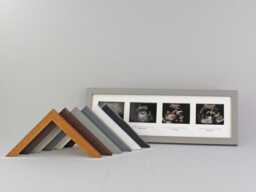 Baby Scan Photo Frame - Landscape Multi For Four Sized Photos & Text Boxes. Shower Gift - Pregnancy Announcement