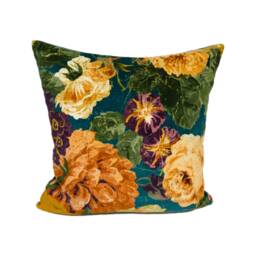 Sanderson - Very Rose & Peony Velvet Floral Cushion Cover Kingfisher/Rowan Berry Pillow Throw Stunning - thumbnail 2