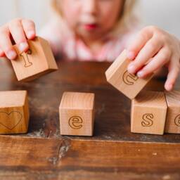 Personalized Maple Baby Name Blocks Engraved Nursery Decor - thumbnail 2