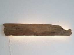 Wall Light With Led Strip Made Of Driftwood
