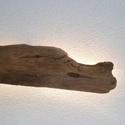 Wall Light With Led Strip Made Of Driftwood - thumbnail 3