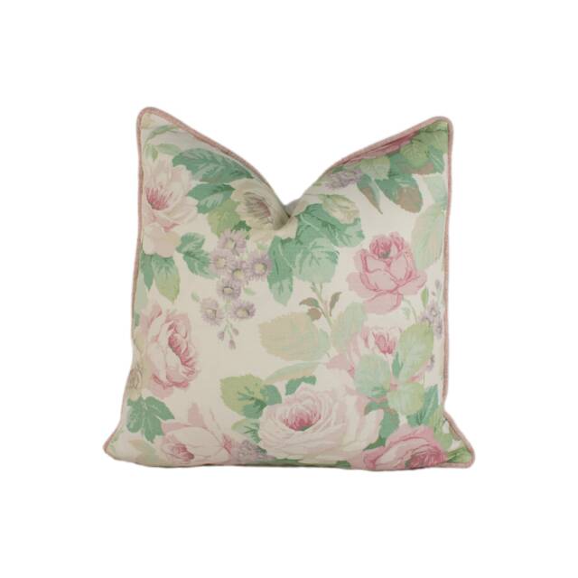 Sanderson - Chelsea Pink/Celadon Contrast Piped Cushion Cover Throw Pillow Designer Home Decor - image 1