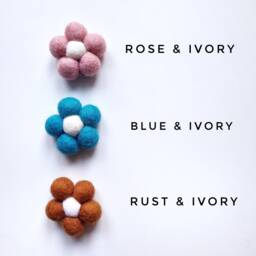 Custom Flower Curtain Holdback - Felt Ball Pom Tie Backs - thumbnail 2
