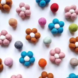 Custom Flower Curtain Holdback - Felt Ball Pom Tie Backs