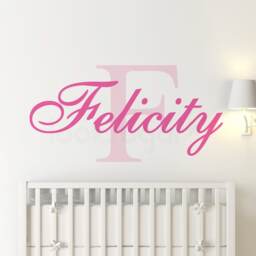 Personalized Monogram Wall Decal - Modern Initial For Baby Nursery, Teen Room, Family Room Custom Name Lswd-P0001 - thumbnail 2
