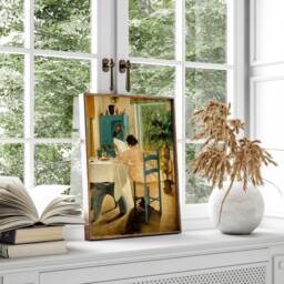 Woman At Breakfast Wall Art, Rustic Kitchen Painting, Reading Canvas, Victorian Decor, Fine Art Reproduction, Printable Digital - thumbnail 3