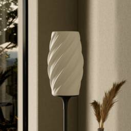 Floor Lamp, Modern Lighting, 3D Print Lighting, Minimalist Lamp, Dining Wood, Mid Century Modern, Home Decor, Special Design, Twist - thumbnail 3