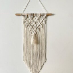 Big Macrame Wall Hanging For Beautiful House, Boho Interior Decor, Above Couch Tapestry, Small Gift Woman, Unique Geometric Pattern - thumbnail 4