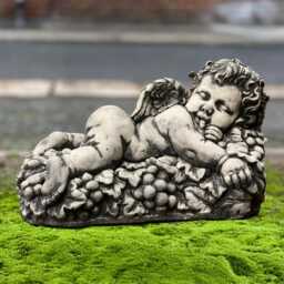 Sleeping Baby Angel Figurine Stone Statue Concrete Memorial Children Sculpture Guardian Home Ornament Front Door Decor Easter Gift - thumbnail 1