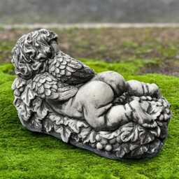 Sleeping Baby Angel Figurine Stone Statue Concrete Memorial Children Sculpture Guardian Home Ornament Front Door Decor Easter Gift - thumbnail 2