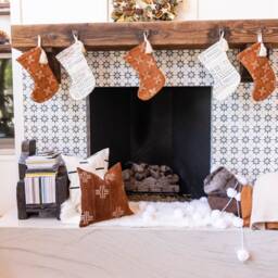 Christmas Decor, Mudcloth Stockings, Mud Cloth Farmhouse Personalized Boho Decor- Aesthetic Stockings - thumbnail 2