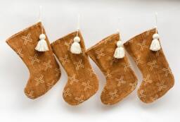 Christmas Decor, Mudcloth Stockings, Mud Cloth Farmhouse Personalized Boho Decor- Aesthetic Stockings