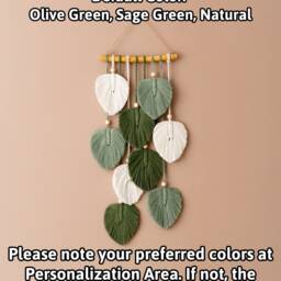 Boho Macrame Leaves, Leaf Wall Hanging, Home Decoration, Driftwood Macrame, Minimalist Decor, House Warming Gift, Nursery D??cor L40 - thumbnail 3