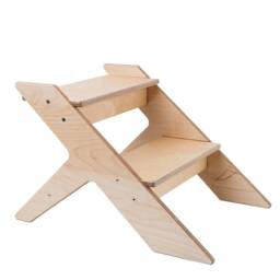Wooden Step Stool Two-Step Design, Sturdy Birch Plywood - thumbnail 4