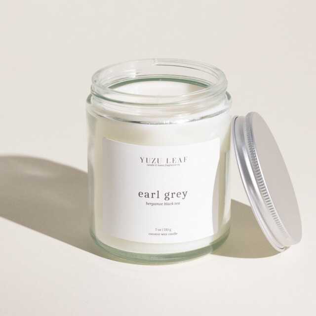 Earl Grey Scented Candle - Bergamot, Black Tea, Lime Coconut Wax - image 1