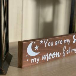 You Are My Sun, Moon, Stars Wood Sign - Farmhouse Bedroom Decor - thumbnail 2