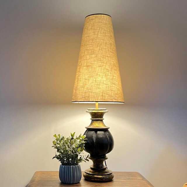 Natural Linen Cone Lampshade Extra Tall Beige Lamp Shade - image 1