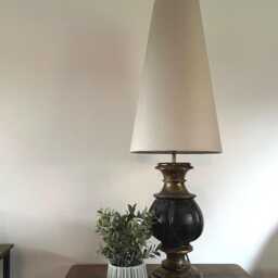 Natural Linen Cone Lampshade Extra Tall Beige Lamp Shade - thumbnail 3