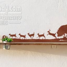Deer Herd Running - Metal Saw Wall Art Gift For Nature Lovers Rustic Wildlife Decor - thumbnail 2