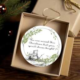 Memorial Bauble - Remembrance Christmas Decoration- Condolence Bereavement Keepsake Memory Ornament Winnie The Pooh - thumbnail 2