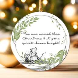 Memorial Bauble - Remembrance Christmas Decoration- Condolence Bereavement Keepsake Memory Ornament Winnie The Pooh - thumbnail 3