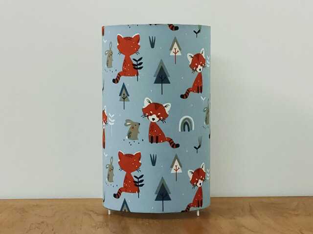 Tube Lamp With Red Panda & Rabbit Motifs - Ideal Christmas, Birthday, Or Baby Shower Gift Idea Children's/Baby's Room Decoration - image 1