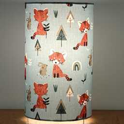 Tube Lamp With Red Panda & Rabbit Motifs - Ideal Christmas, Birthday, Or Baby Shower Gift Idea Children's/Baby's Room Decoration - thumbnail 2