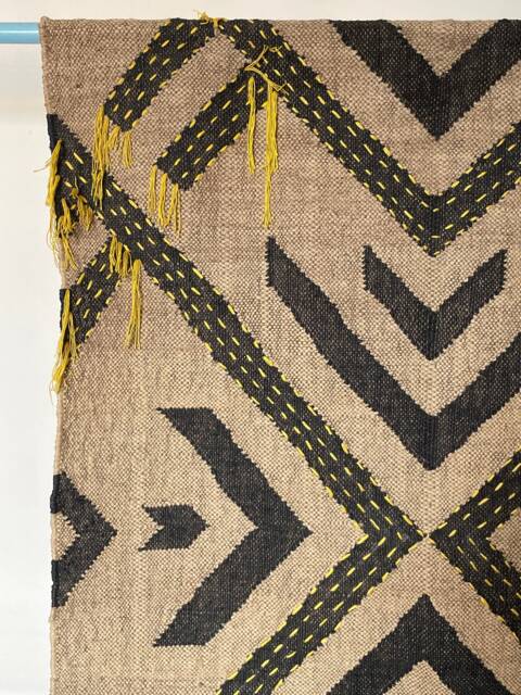 Handmade Jute Wool Kilim Tapestry Traditional Wall Decor - image 1