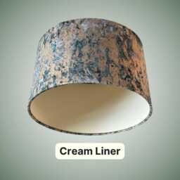 Clarke & Dipinto Velvet Drum Lampshade - Gold & Teal - thumbnail 3
