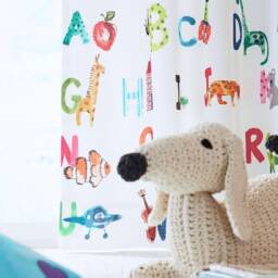 A B C Fabric Tissu Children's Enfant Children Gardisette By The Meter Room /Jab - thumbnail 2