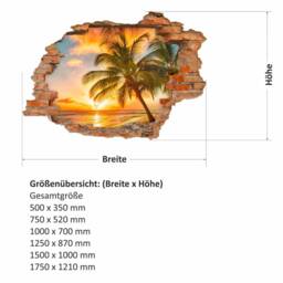 094 Wall Decal Paradise Sunset Beach Palm Trees - Hole in The Wall - thumbnail 2