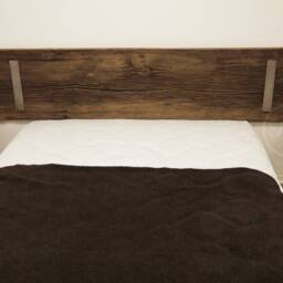 Reclaimed Wood Nightstand With Steel Legs, Rustic Bedside Table - thumbnail 3