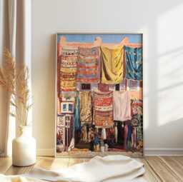 Arabic Market Poster, Middle Eastern Wall Art, Islamic Decor, Print, Cultural Poster - thumbnail 1