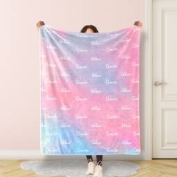 Personalized Double Font Name Blanket For Baby/Kids/Youth/Adult, Birthday Gift, Baby Single Sided Printing , Christmas Gift - thumbnail 1