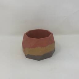 Geometric Concrete Planter With Drainage, Medium - Modern Succulent Pot Colorful Handmade Decor - thumbnail 2