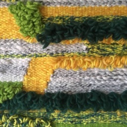Hand Woven Wall Tapestry Spring Colors Fiber Art, 19x36 - thumbnail 3
