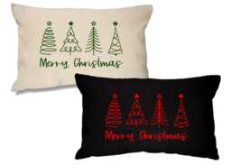 Christmas Tree Cushion Cover Cotton Canvas Holiday Decor - thumbnail 1