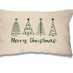 Christmas Tree Cushion Cover Cotton Canvas Holiday Decor - thumbnail 3