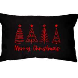 Christmas Tree Cushion Cover Cotton Canvas Holiday Decor - thumbnail 2