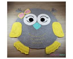 Crochet Owl Rug Handmade Cotton Nursery Play Mat