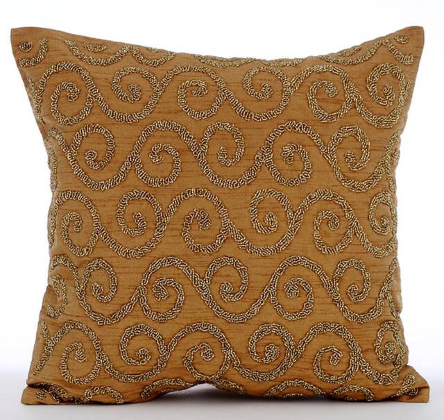 "Decorative Gold European Pillow 24""x24""/26""x26" - image 1
